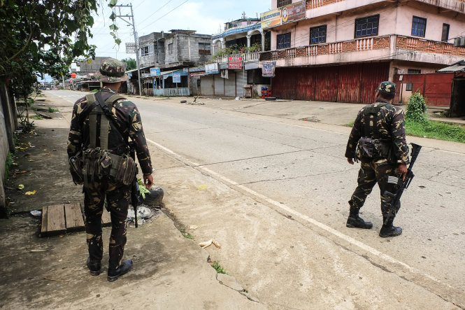 Nhà báo Lagsa mô tả rằng ở Marawi giờ đây binh sĩ nhiều hơn người dân trên phố - Ảnh: Rappler