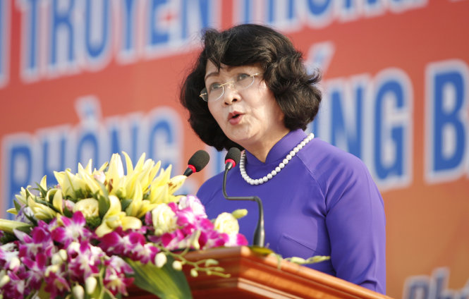 Phó Chủ tịch nước Đặng Thị Ngọc Thịnh phát biểu tại chương trình- Ảnh: NAM TRẦN