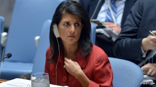 Đại sứ Mỹ tại LHQ, bà Nikki Haley cho biết Hội đồng có thể thông qua nghị quyết áp đặt lệnh trừng phạt mới lên Triều Tiên trong ngày 2-6 - Ảnh: AFP
