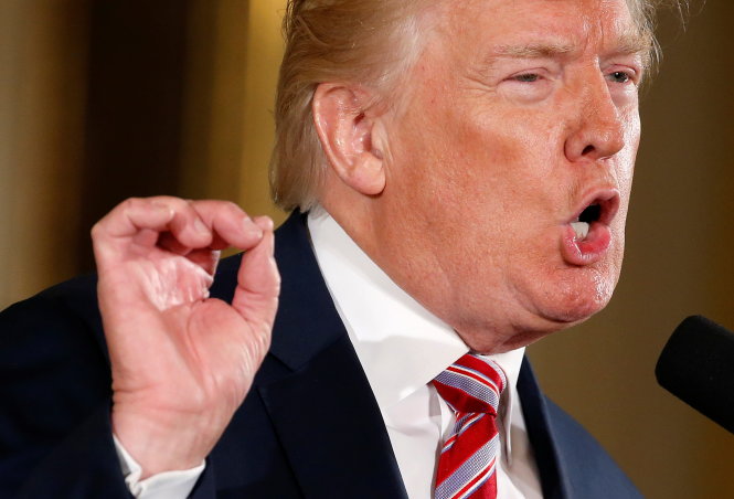 Tổng thống Donald Trump phát biểu về Sáng kiến Cải cách Kiểm soát không lưu giới thiệu tại Nhà Trắng ngày 5-6 - Ảnh: Reuters
