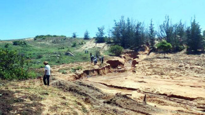 Khu vực Công ty CP Khoáng sản Hoàng Đạt được cấp phép khai thác - ẢNH: THÁI THỊNH