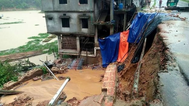 Rangamati là một trong những nơi bị ảnh hưởng nặng nhất với 60 người chết - Ảnh: EPA
