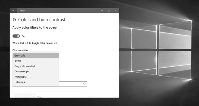 Các bộ lọc giúp người dùng mù màu sử dụng Windows 10 như người bình thường sẽ sớm có trong bản cập nhật Windows 10 Fall Creators Update - Ảnh: Softpedia News