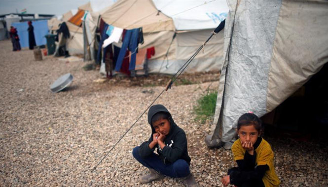 Trẻ em Syria trong một trại tị nạn - Ảnh: Reuters