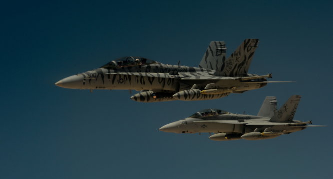 Máy bay chiến đấu F/A-18E Super Hornet của Mỹ - Ảnh: Reuters