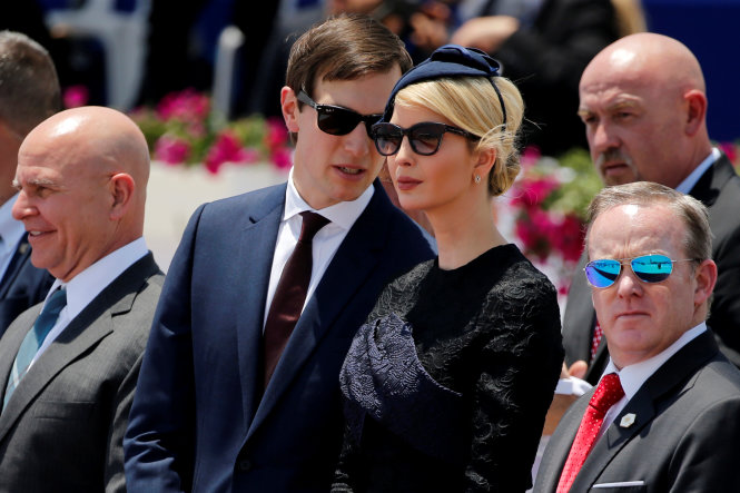 Con gái Ivanka Trump và con rể Jared Kushner của Tổng thống Donald Trump tháp tùng cha trong chuyến công du tới Israel hồi tháng 5 - Ảnh: Reuters