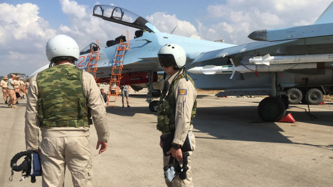 Máy bay của không quân Nga tham gia không kích IS tại Syria - Ảnh: Bộ Quốc phòng Nga