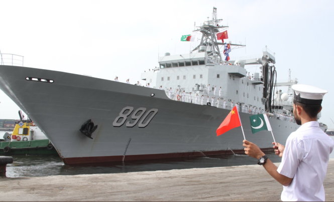 Hải quân Pakistan đón tàu chiến Trung Quốc tới thăm hồi tháng 6-2017 -
 Ảnh: Hải quân Pakistan