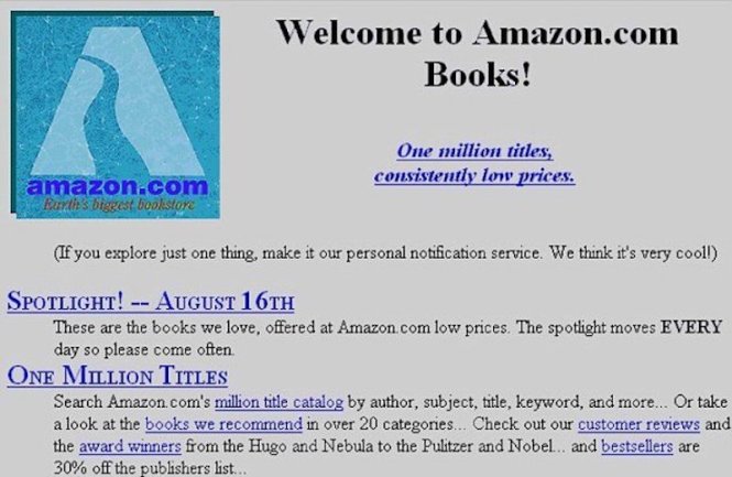 Amazon năm 1995 - Ảnh: The Internet Archive