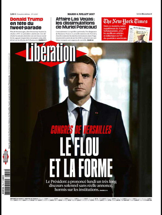 Ảnh tổng thống Macron lên trang bìa báo Libération - Ảnh chụp màn hình