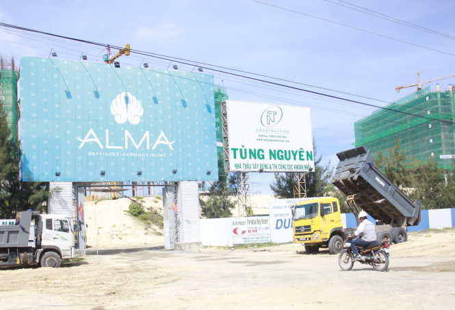 Dự án của ALMA hiện vẫn đang thi công tại khu vực Bãi Dài, Cam Ranh, Khánh Hòa (ảnh chụp ngày 3-7) - Ảnh: Thanh Trúc