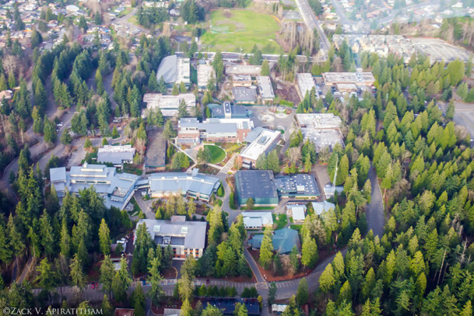 Khuôn viên xanh của trường Green River College
