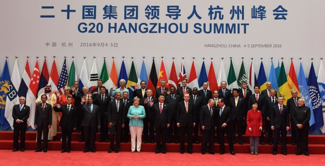Các nguyên thủ dự G20 2016 tại Hàng Châu, Trung Quốc - Ảnh: AFP