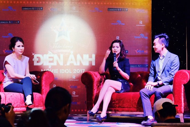 Ban tổ chức của Thần tượng điện ảnh - Movie Idol 2017 chia sẻ trong buổi ra mắt sáng 12-7 - Ảnh: MINH TRANG
