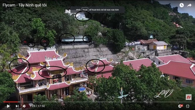 Hình ảnh trong clip flycam Tây Ninh quê tôi của Nguyễn Hoàng Lê Vi. Ảnh cắt ra từ clip.