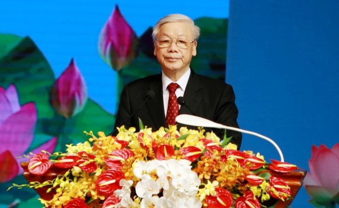 Tổng bí thư Nguyễn Phú Trọng phát biểu tại Lễ kỷ niệm
