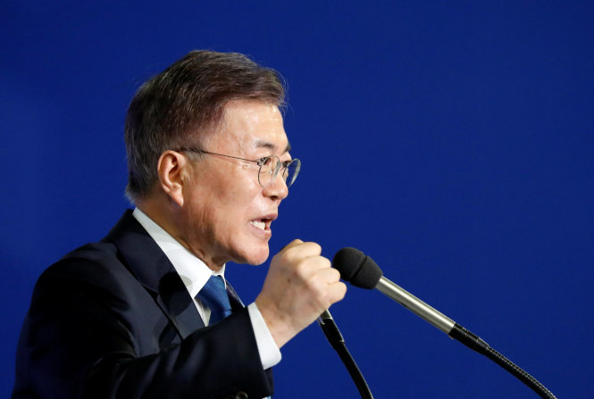 Tổng thống Hàn Quốc Moon Jae In - Ảnh: Reuters