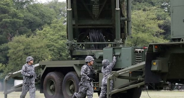 Diễn tập triển khai hệ thống đánh chặn Patriot Advanced Capability-3 tại Nhật Bản - Ảnh: Kyodo News
