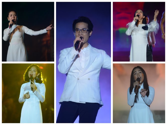 Không phải ngẫu nhiên các ca sĩ tham gia chương trình đều chọn trang phục biểu diễn là màu trắng...
