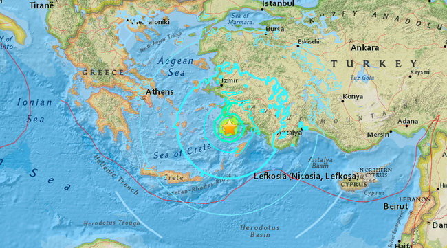 Vị trí xảy ra động đất - Ảnh: USGS
