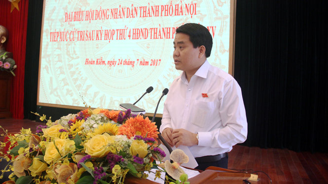 Chủ tịch Hà Nội tiếp xúc cử tri quận Hoàn Kiếm sáng nay