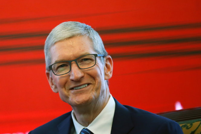 Lãnh đạo Apple, ông Tim Cook trong sự kiện tại Bắc Kinh (Trung Quốc) hồi tháng 3 năm nay - Ảnh: REUTERS