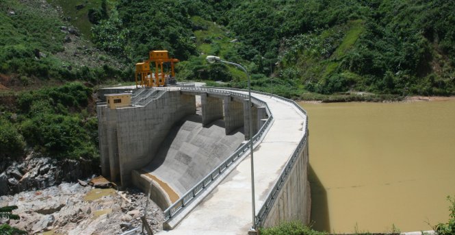 Đập chặn dòng của thủy điện Za Hung (Quảng Nam) - Ảnh: ĐĂNG NAM
