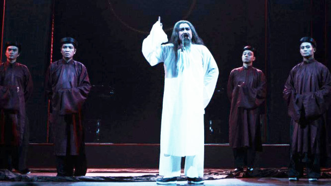Cảnh trong vở Bí mật vườn Lệ Chi - một trong những vở kịch xuất sắc của Sân khấu kịch Sài Gòn - Ảnh: G.TIẾN