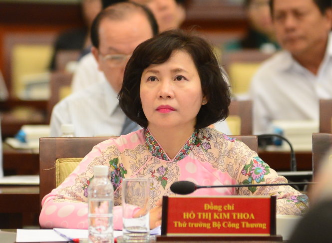 Ủy ban Kiểm tra trung ương quyết định thi hành kỷ luật cảnh cáo đối với bà Hồ Thị Kim Thoa - ủy viên Ban cán sự Đảng, thứ trưởng Bộ Công thương, kiến nghị cơ quan có thẩm quyền xem xét miễn các chức vụ hiện nay của bà Thoa - Ảnh: QUANG ĐỊNH
