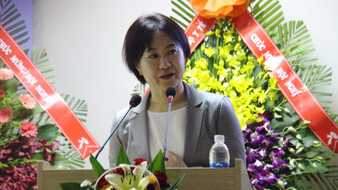 Bà Satoko Otsu, đại diện của Tổ chức Y tế thế giới (WHO) tại Việt Nam: “Rửa tay đúng cách sẽ giảm tỷ lệ tử vong ở bệnh nhân” - Ảnh: NHẬT LINH