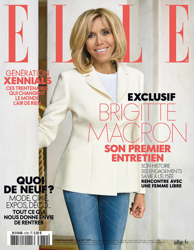 Bà Macron thanh lịch trên bìa tạp chí ELLE xuất bản ngày 18-8
