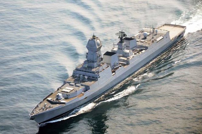 Tàu khu trục Kolkata (D63) của Hải quân Ấn Độ được hạ thủy năm 2003 nhưng tới năm 2014 mới được đưa vào biên chế - Ảnh chụp màn hình
