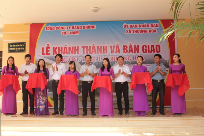 Vietnam Airlines vừa khánh thành công trình Trường Tiểu học - THCS Thượng Hóa với trị giá gần 5 tỷ đồng - Ảnh: VNA cung cấp