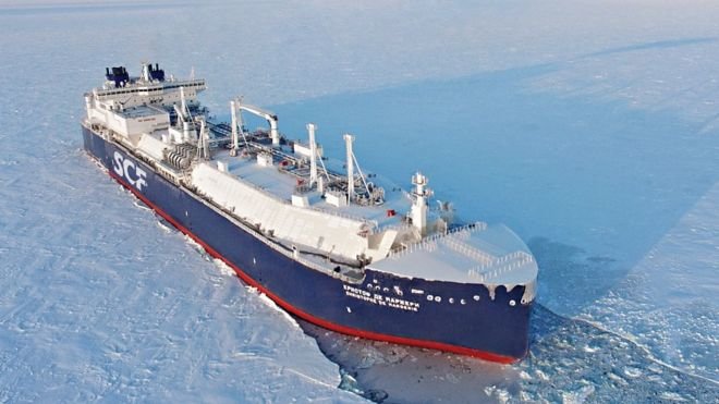 Tàu chở LNG kết hợp phá băng Christophe de Margerie - Ảnh: Sovcomflot