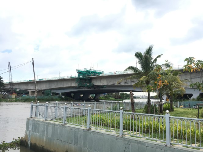 Cầu metro Rạch Chiếc là một trong 5 chiếc cầu đặc biệt ở dự án xây dựng tuyến metro số 1 Bến Thành-Suối Tiên. Ảnh: Anh Chính - Ảnh: N.ẨN