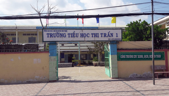 Trường tiểu học Thị Trấn 1 - nơi có cô hiệu trưởng bị cách chức oan phải khiếu nại hơn 4 năm ròng mới được phục chức. Ảnh: K.NAM