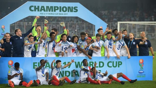 Chức vô địch World Cup U-17 đầu tiên trong lịch sử của Anh. Ảnh: FIFA