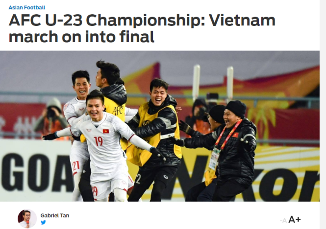 Truyền thông châu Á ca ngợi U-23 VN hết lời
