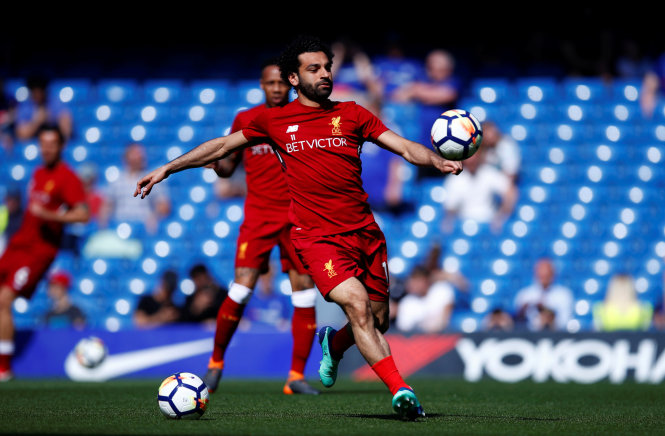 Salah - niềm hi vọng của Liverpool trong cuộc đối đầu với Chelsea. Ảnh: REUTERS