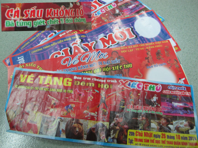 Những tấm vé được phát tại các trường - Ảnh: Lưu Trang