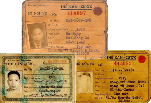 Những thẻ căn cước giả của ông Trần Văn Lai - Ảnh tư liệu gia đình
