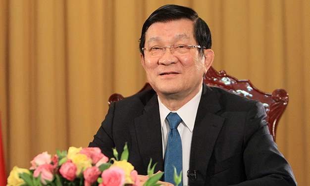 Chủ tịch nước Trương Tấn Sang phát biểu trước thềm năm mới - Ảnh: TTXVN