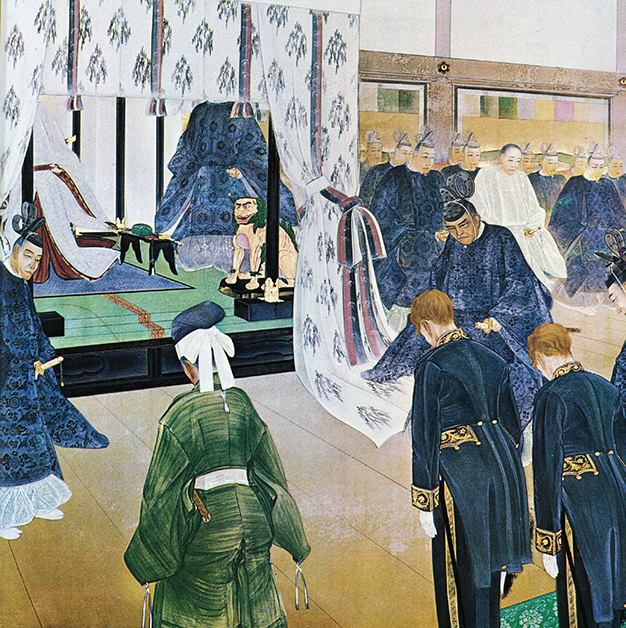 Ngày 23-3-1868, Minh Trị thiên hoàng tiếp đại sứ Hòa Lan. Đó là cuộc triều kiến thứ nhất dành cho một phái bộ ngoại quốc - Ảnh: Công Luận (chụp lại từ tư liệu)
