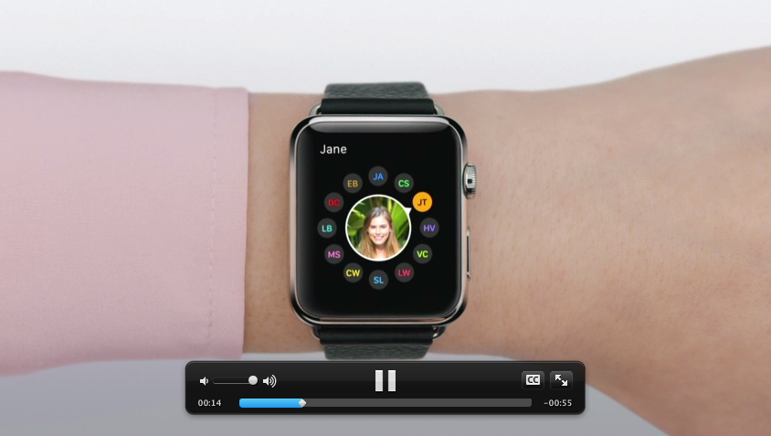 Ảnh chụp từ clip giới thiệu Apple Watch - Nguồn: VentureBeat