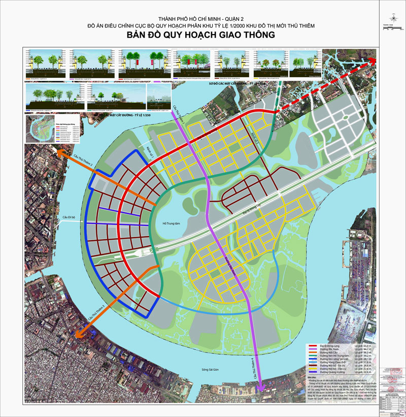 Bản đồ quy hoạch giao thông khu Thủ Thiêm - Ảnh: BQL Thủ Thiêm