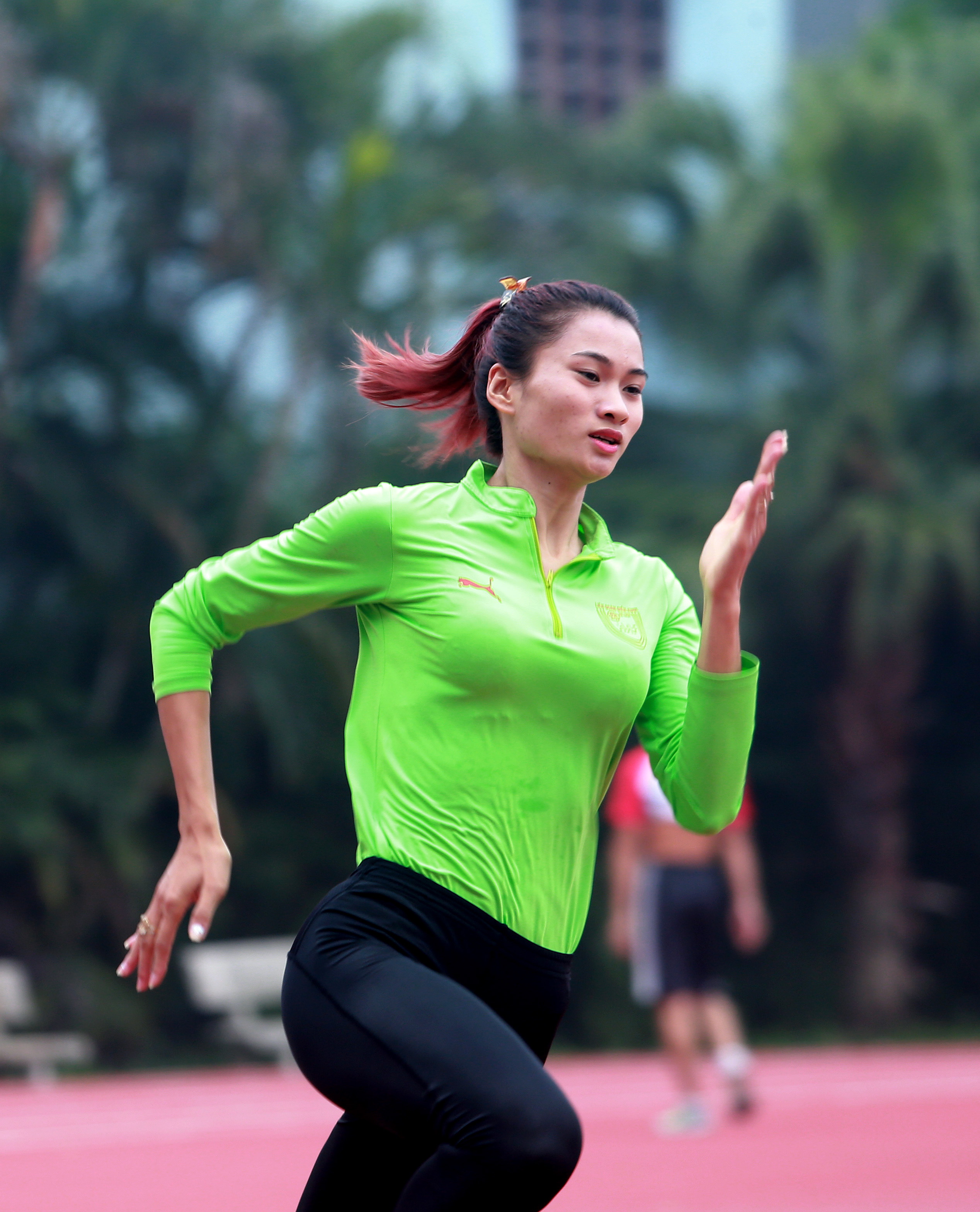 VĐV điền kinh Nguyễn Thị Oanh  - một trong những niềm hi vọng giành huy chương của thể thao VN tại ABG5. Ảnh: NAM KHÁNH