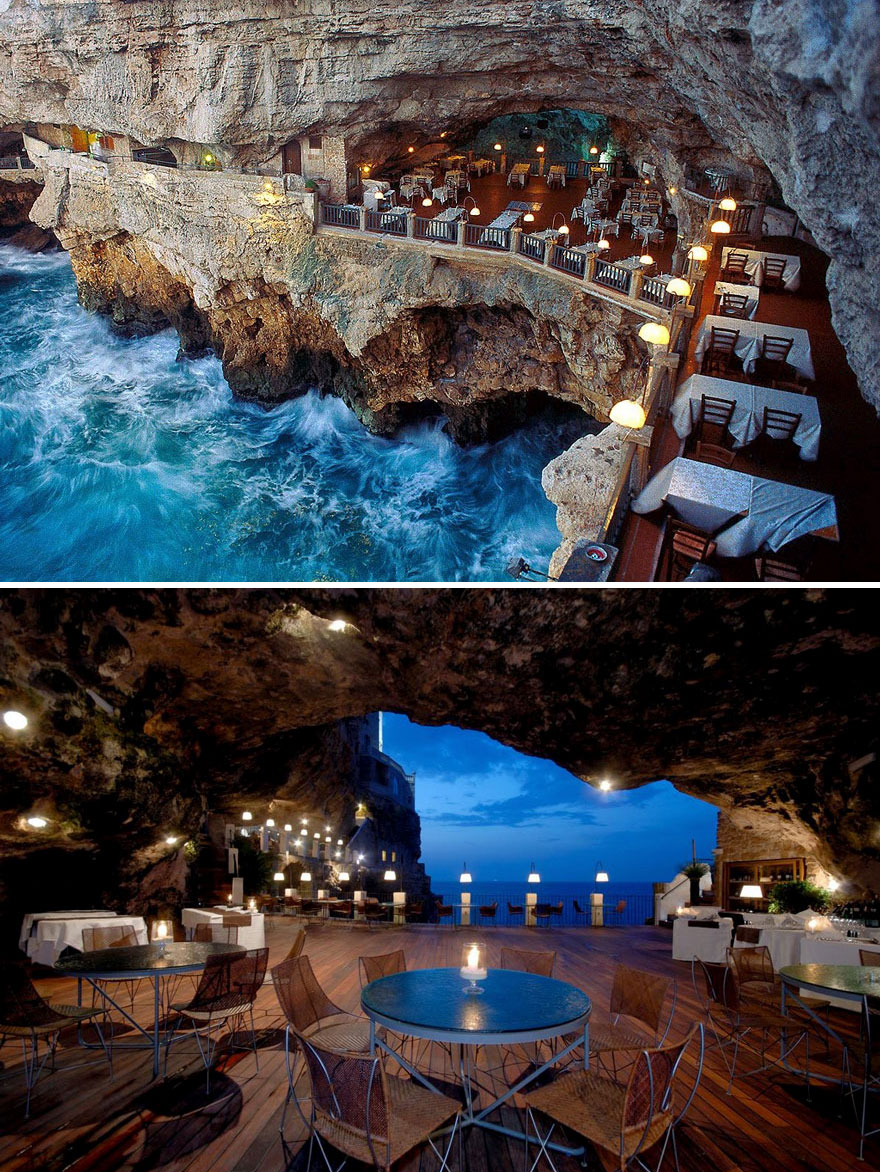 Nhà hàng trong hang động ở Puglia, Ý