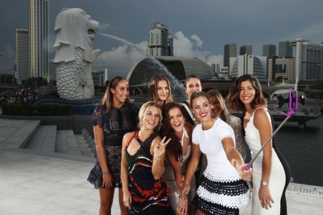 Các tay vợt tham dự WTA Finals 2016 chụp ảnh tự sướng. Ảnh: WTA