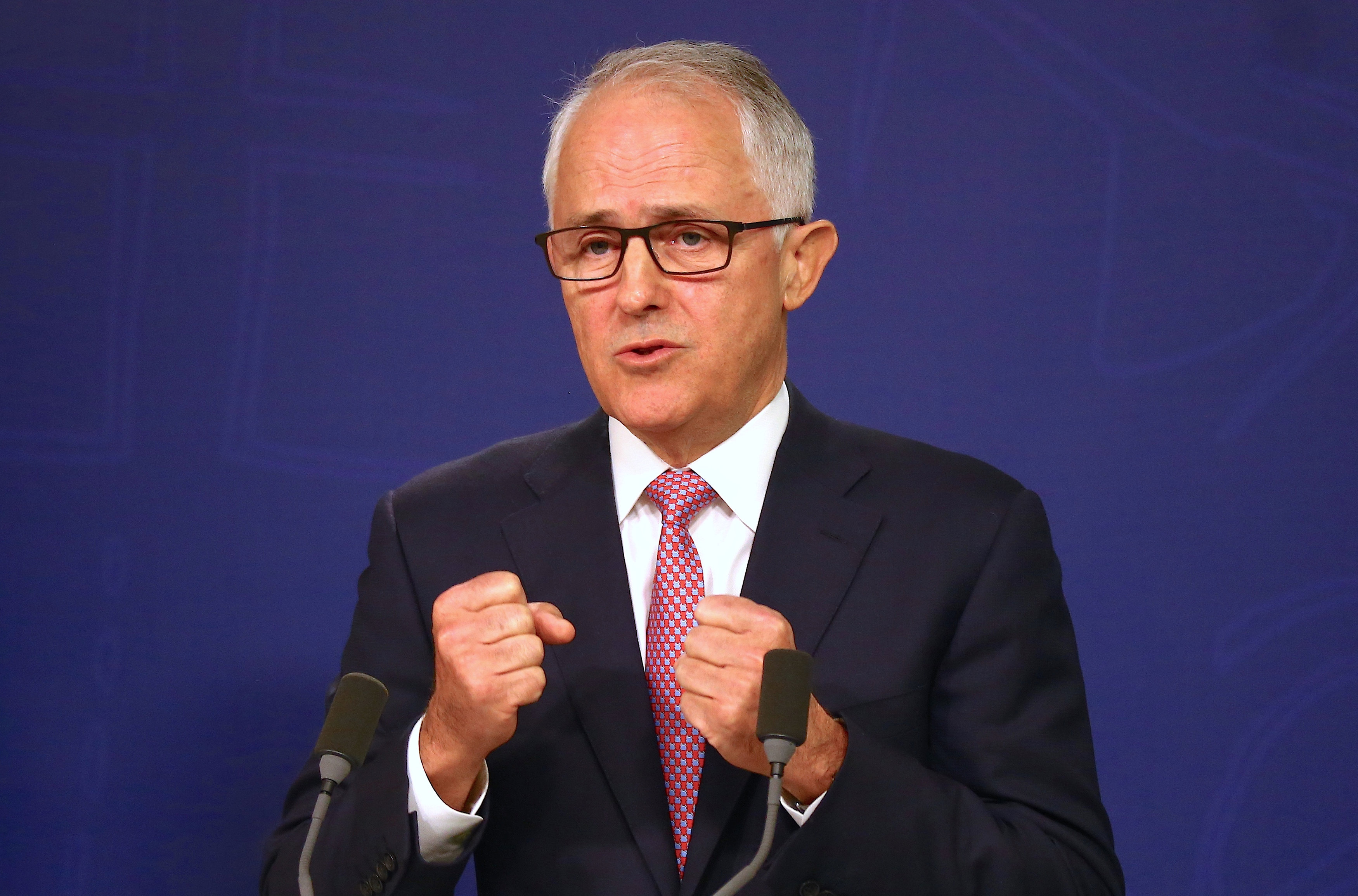 Thủ tướng Úc Malcolm Turnbull  phát biểu trong cuộc họp báo về vụ khủng bố tại Sydney ngày 23-12 - ảnh: Reuters