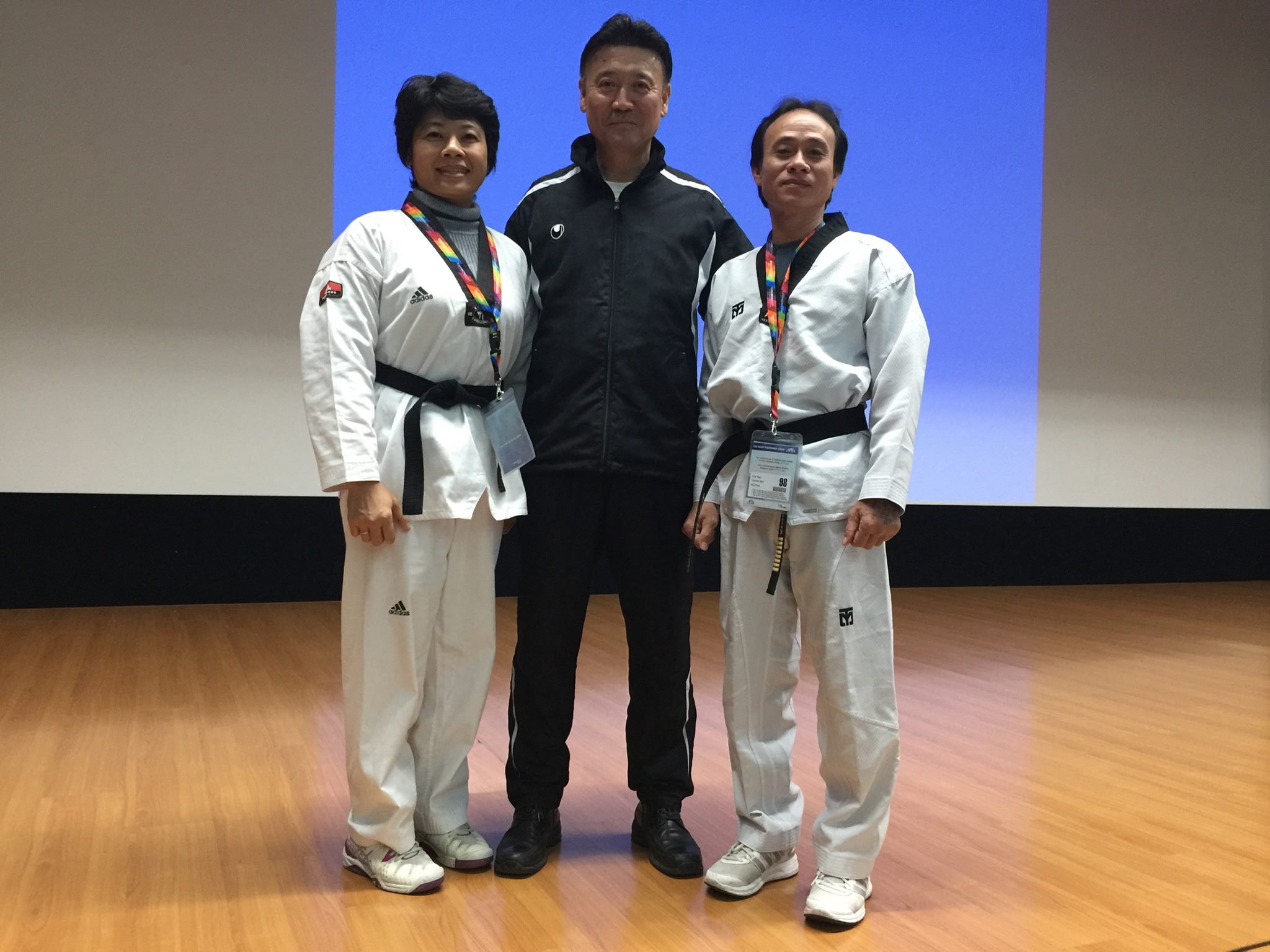 Hiếu Ngân tại lớp học HLV, trọng tài quyền và đối kháng lần thứ nhất của Hiệp hội Taekwondo châu Á được tổ chức ở Hàn Quốc. Ảnh: THANH HUY